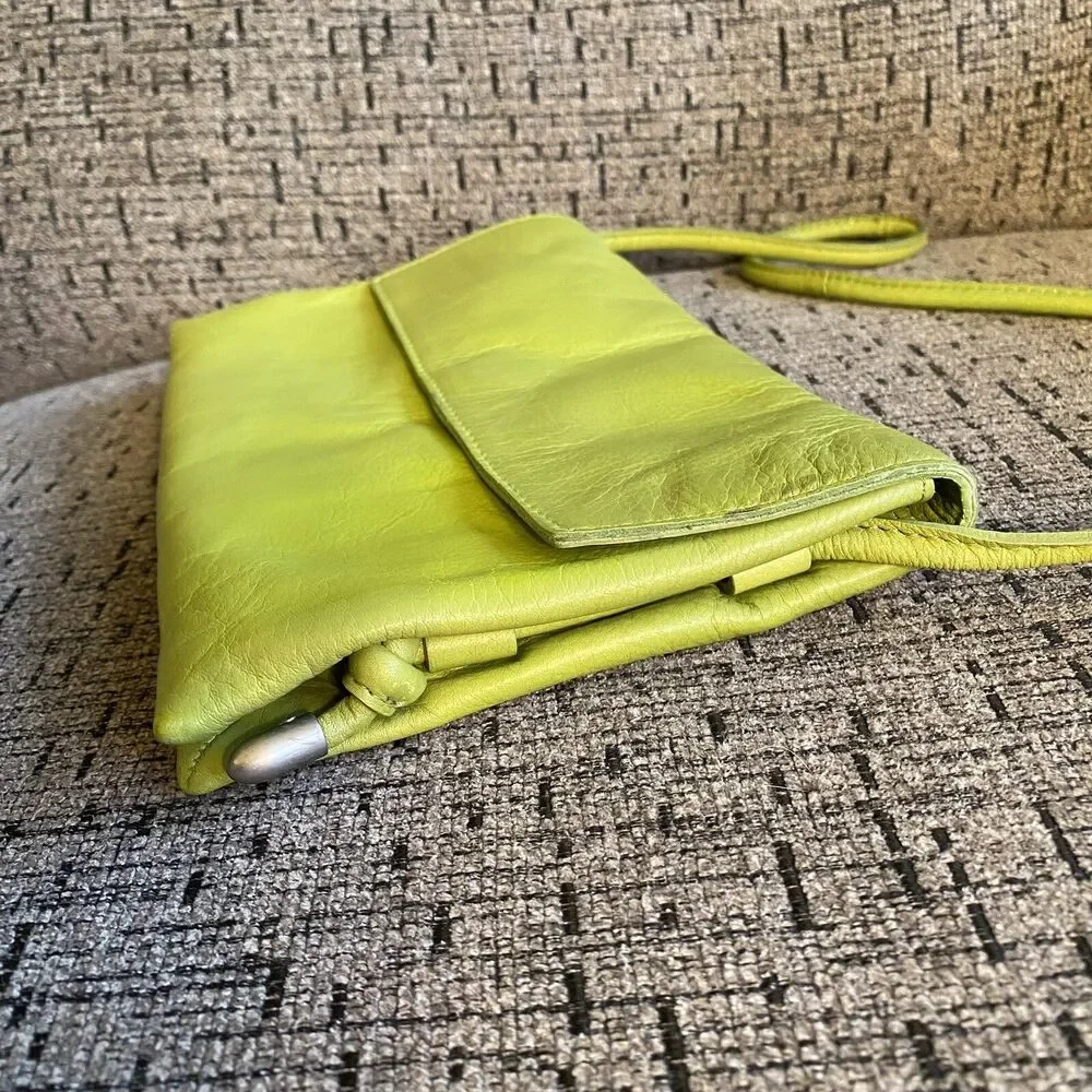 Free People Nicola Leather Crossbody Bag Green Small Shoulder Purse NWOT